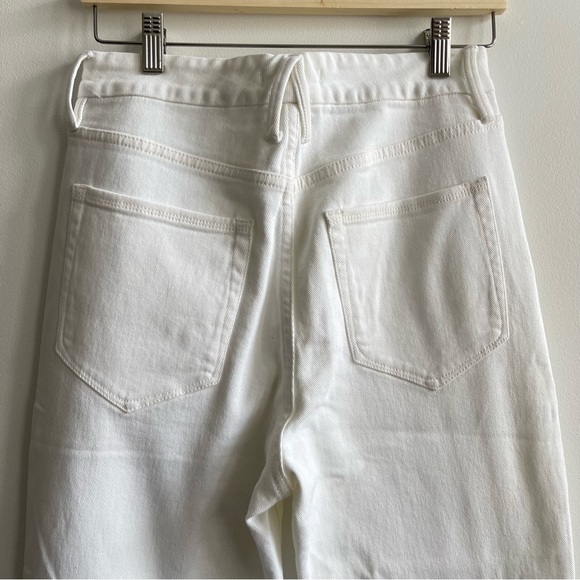 ❌SOLD❌ GOOD American Good Vintage Straight Leg jeans High Rise White denim Zip - Picture 4 of 10